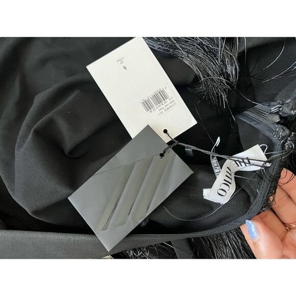 The Attico panelled long-sleeved midi dress black IT44 US8 - Picture 11 of 13